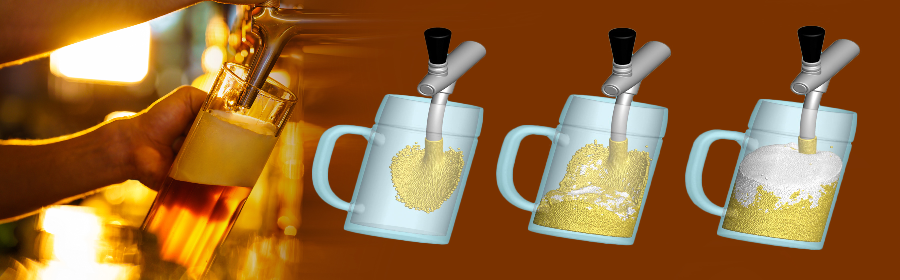Befüllen eines Bierglases simuliert mit MESHFREE